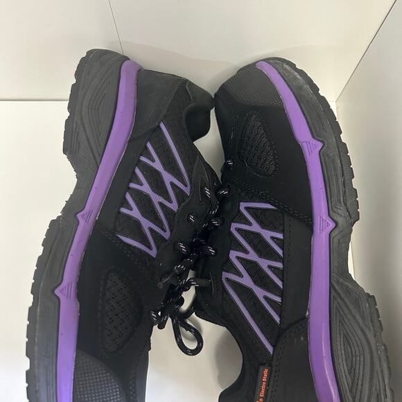 Women's Black/Purple Skecher Lightweight Safety toe Shoe 7 - Picture 8 of 9